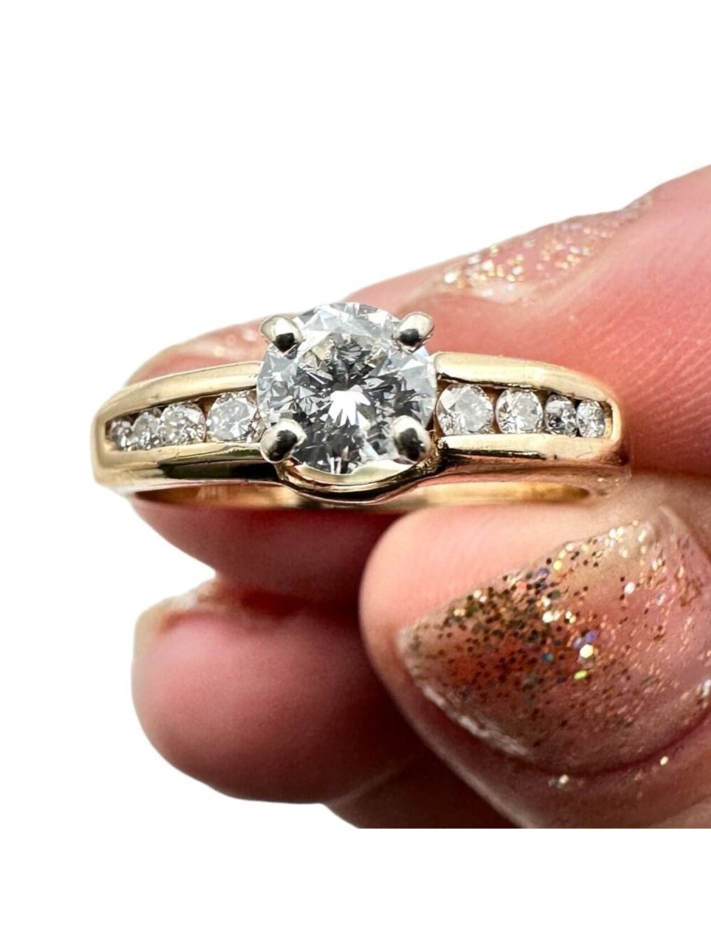 Estate Find 14K Yellow Gold Diamond Ring Size 7.5 Vintage Engagement Wedding